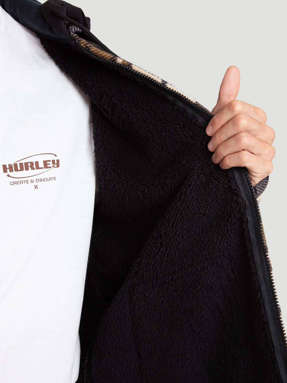 Blusa Especial Hurley Easy Rider Hooded Sherpa Importada - Image 5