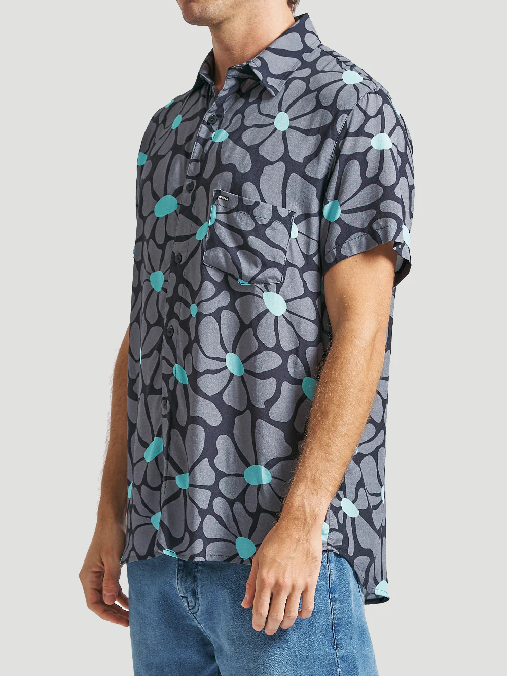 Camisa Florida Preto e Cinza Hurley Psico - Image 3