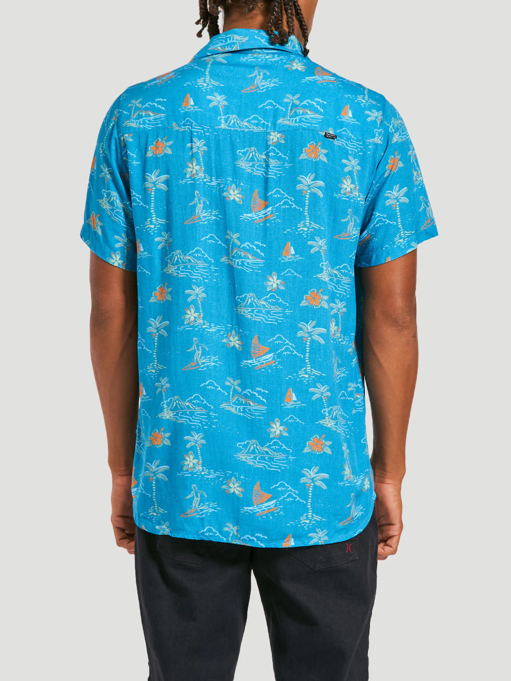 Camisa Manga Curta Hurley Aloha Azul - Image 3