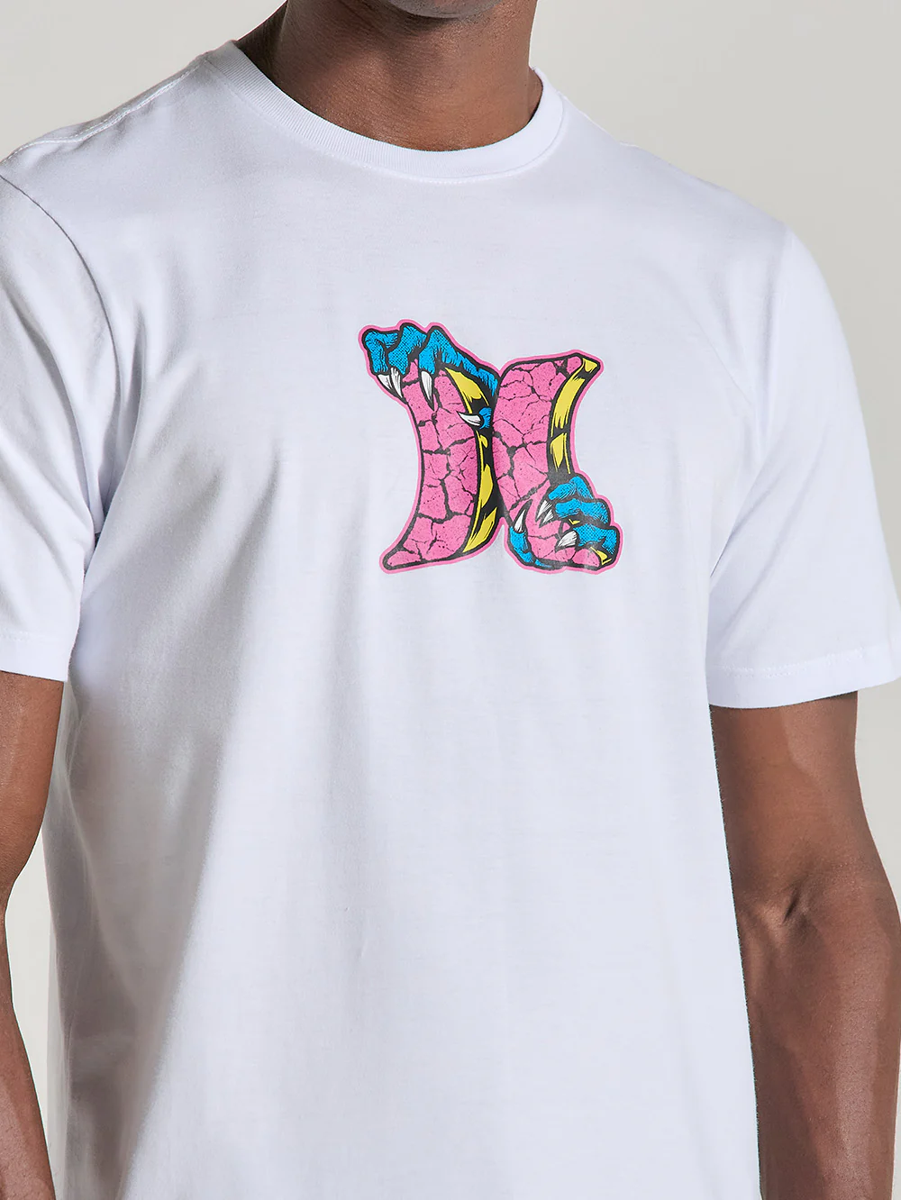 Camiseta Branca com Estampa Frontal Manga Curta Hurley Monster - Image 3