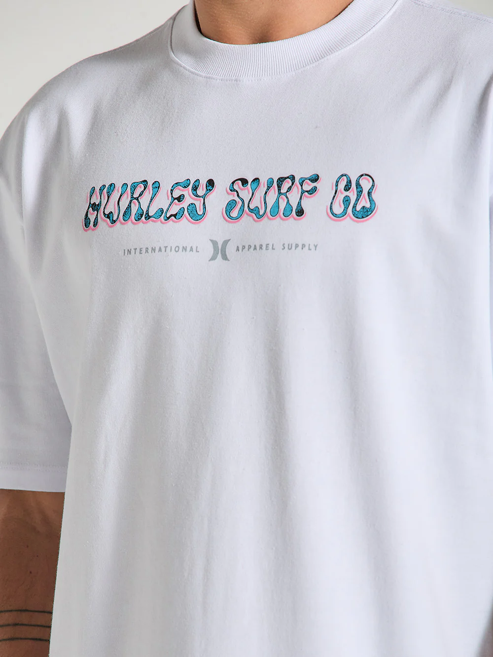 Camiseta de Algodão Oversized Branca Manga Curta Hurley Marshmallow - Image 3
