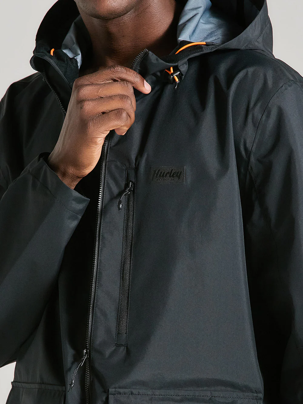 Jaqueta Impermeável Preta Hurley Phantom + Defender - Image 6